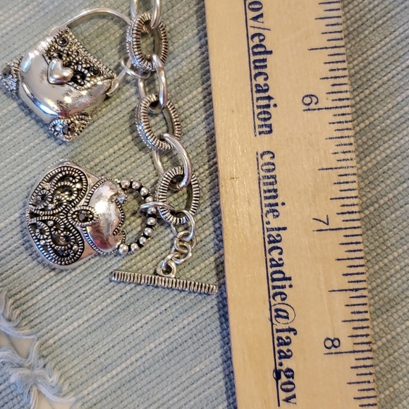 Silver Tone Purse Charm Bracelet - Picture 8 of 8
